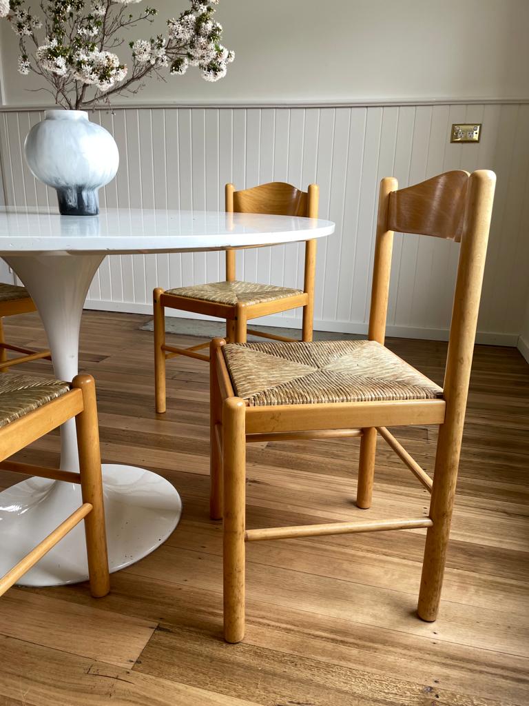 Vintage timber rush dining chairs