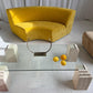 Vintage Glass & Travertine Coffee Table