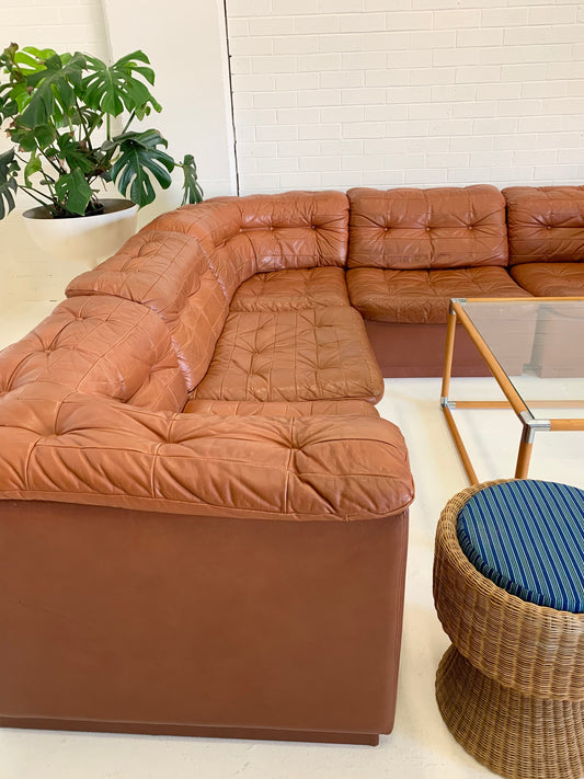 Vintage Leather Modular Sofa