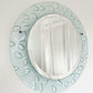 Glass Frame Round Mirror.