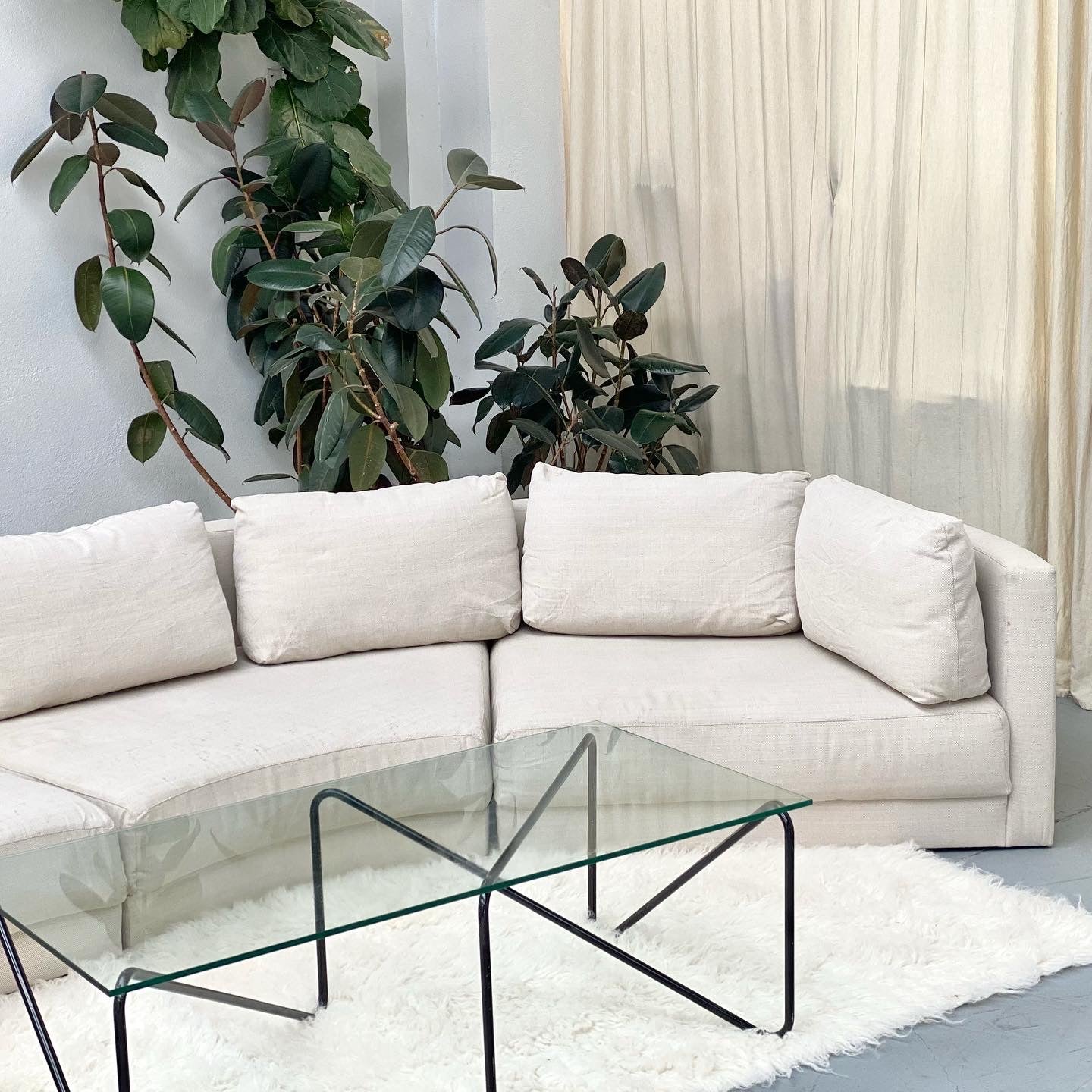 Geometric Glass Top Coffee Table