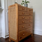 Rattan and Pine Tallboy Drawers
