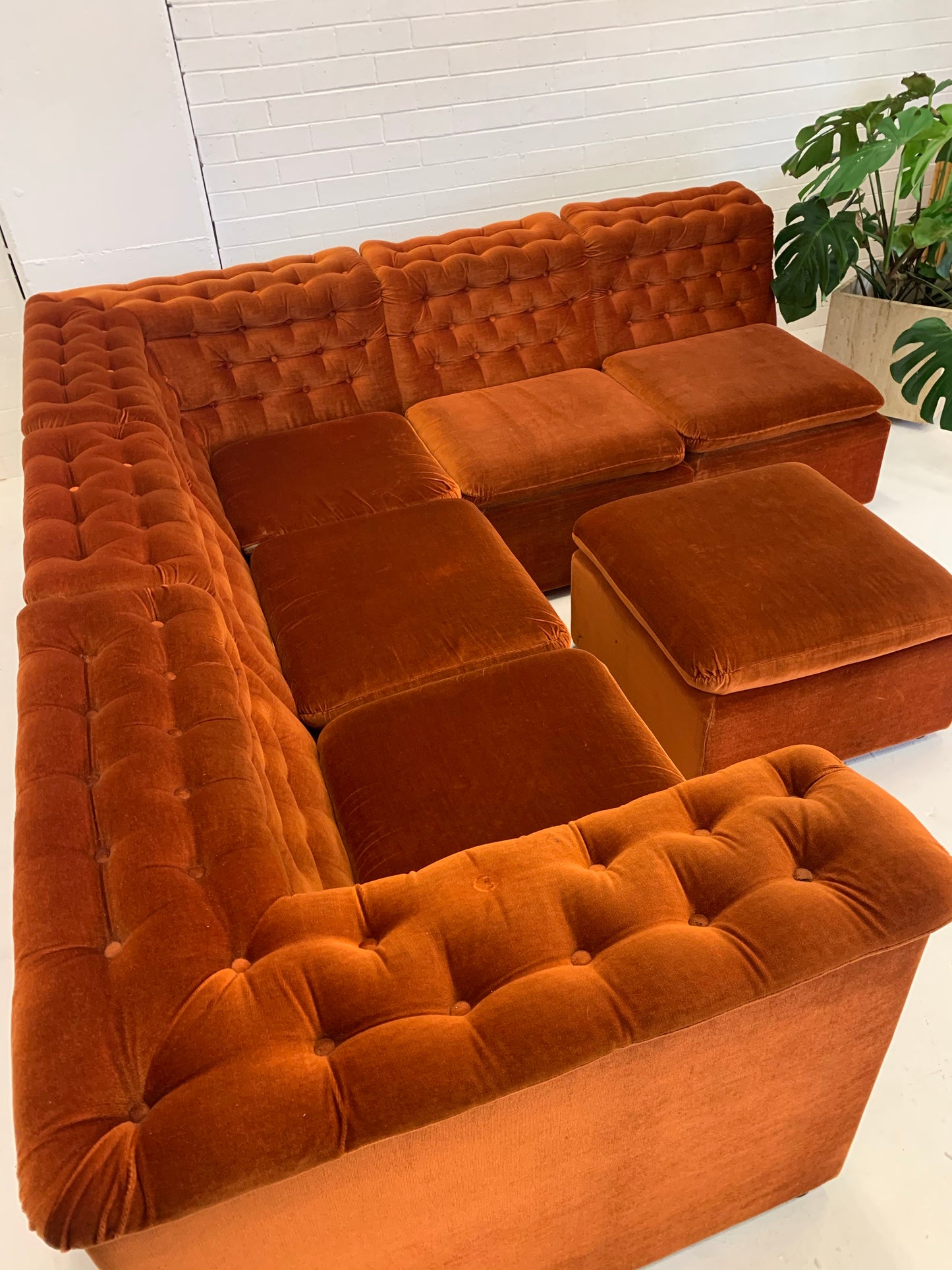 Vintage FLER Velvet Modular Sofa