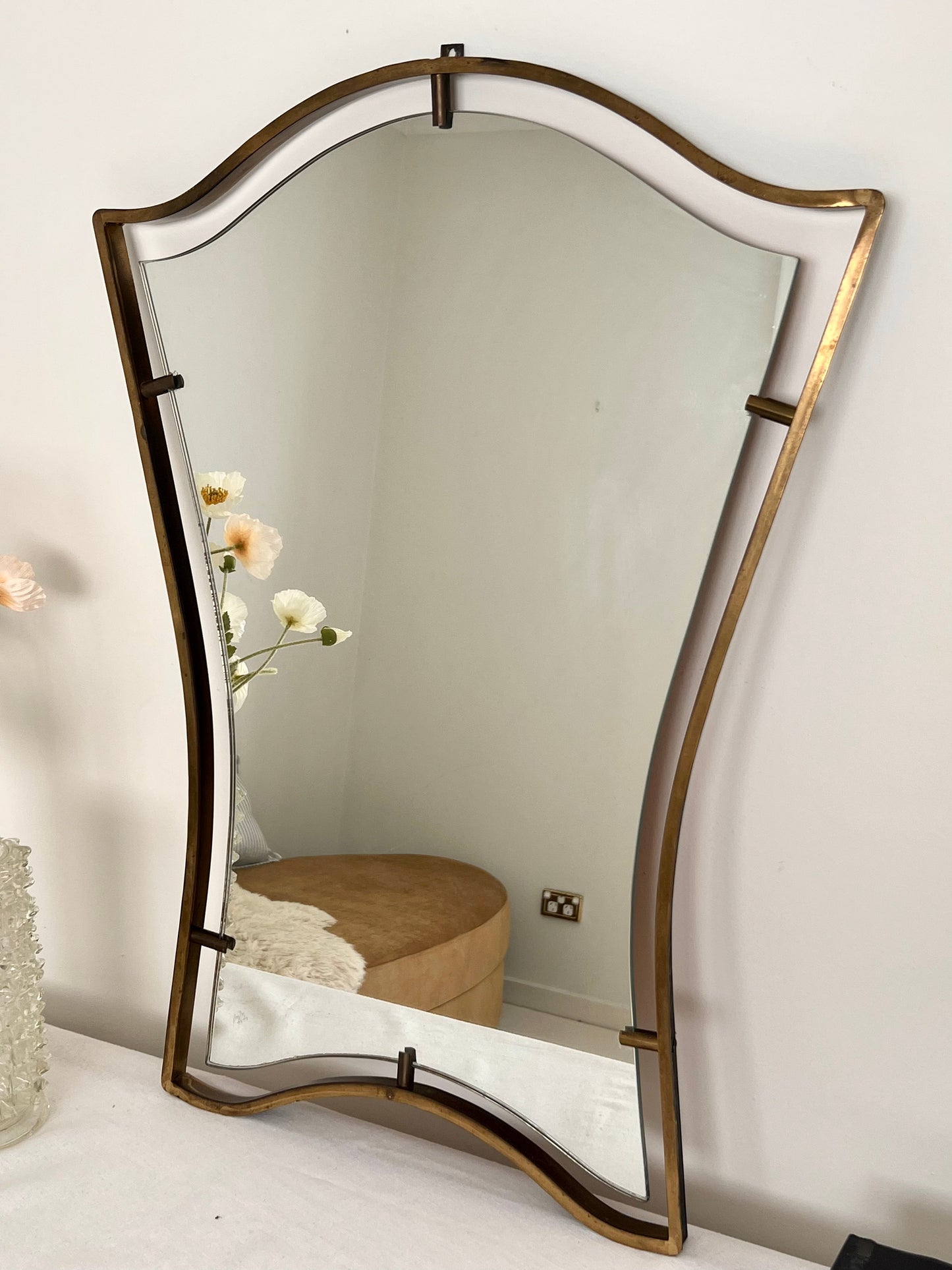 Fontana Arte Style Mirror, Italy 1950s