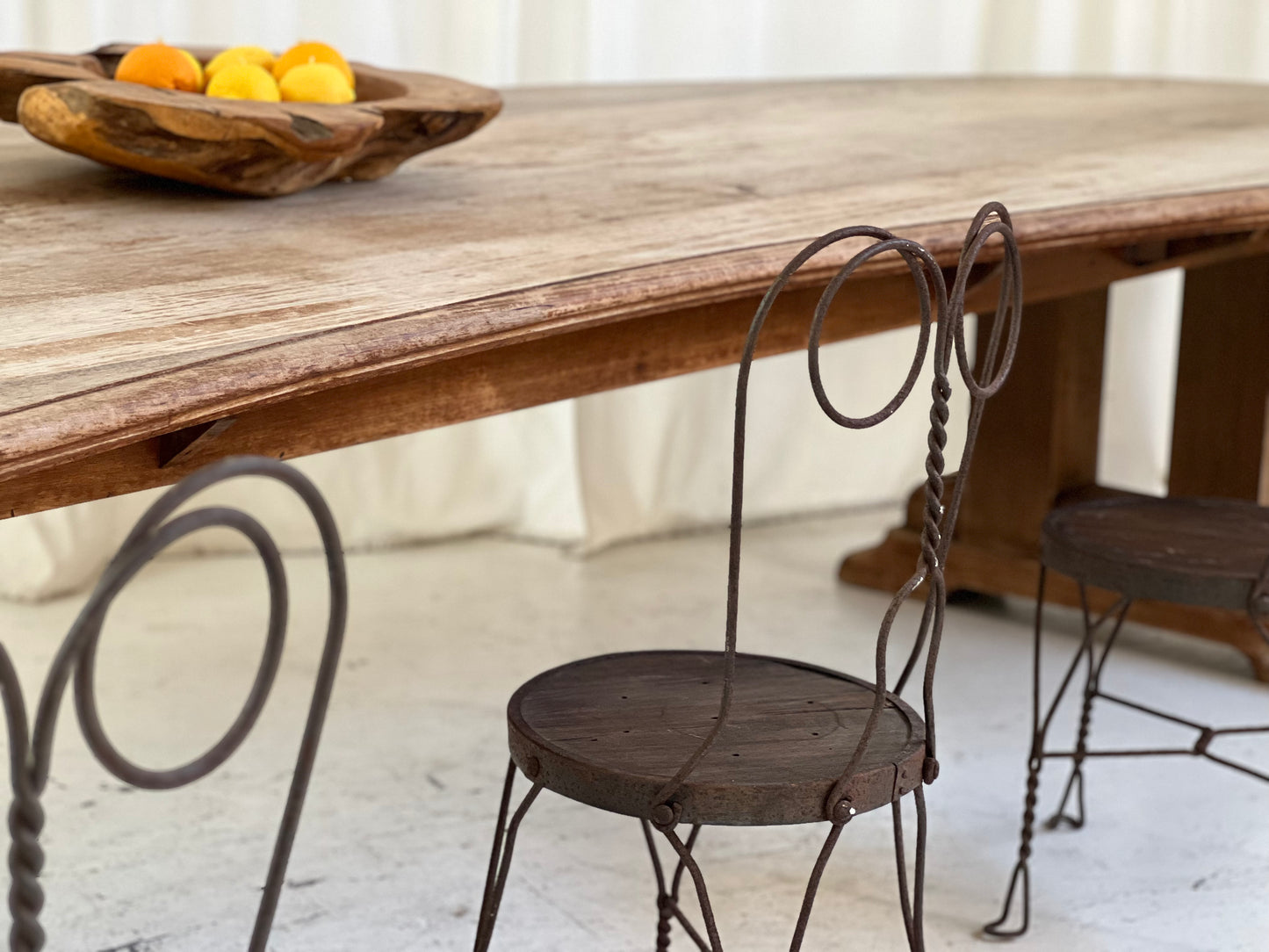 Custom Large Wooden Curved Table