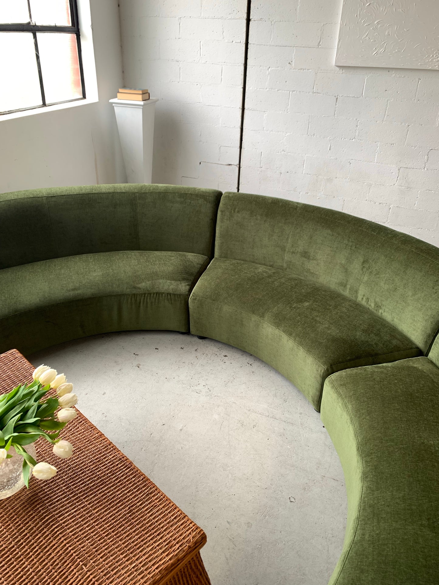 Bespoke Velvet Modular in Deep Botanical Green