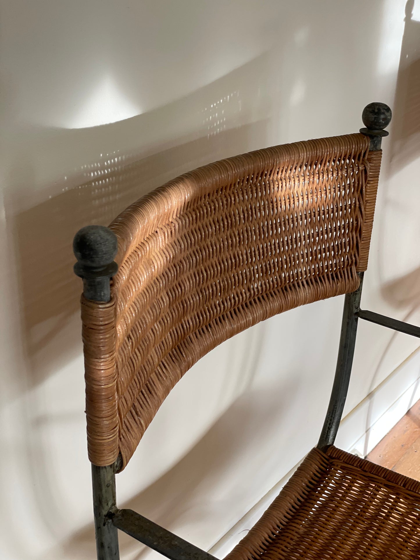Vintage Iron And Cane Dining Chairs - Six Available