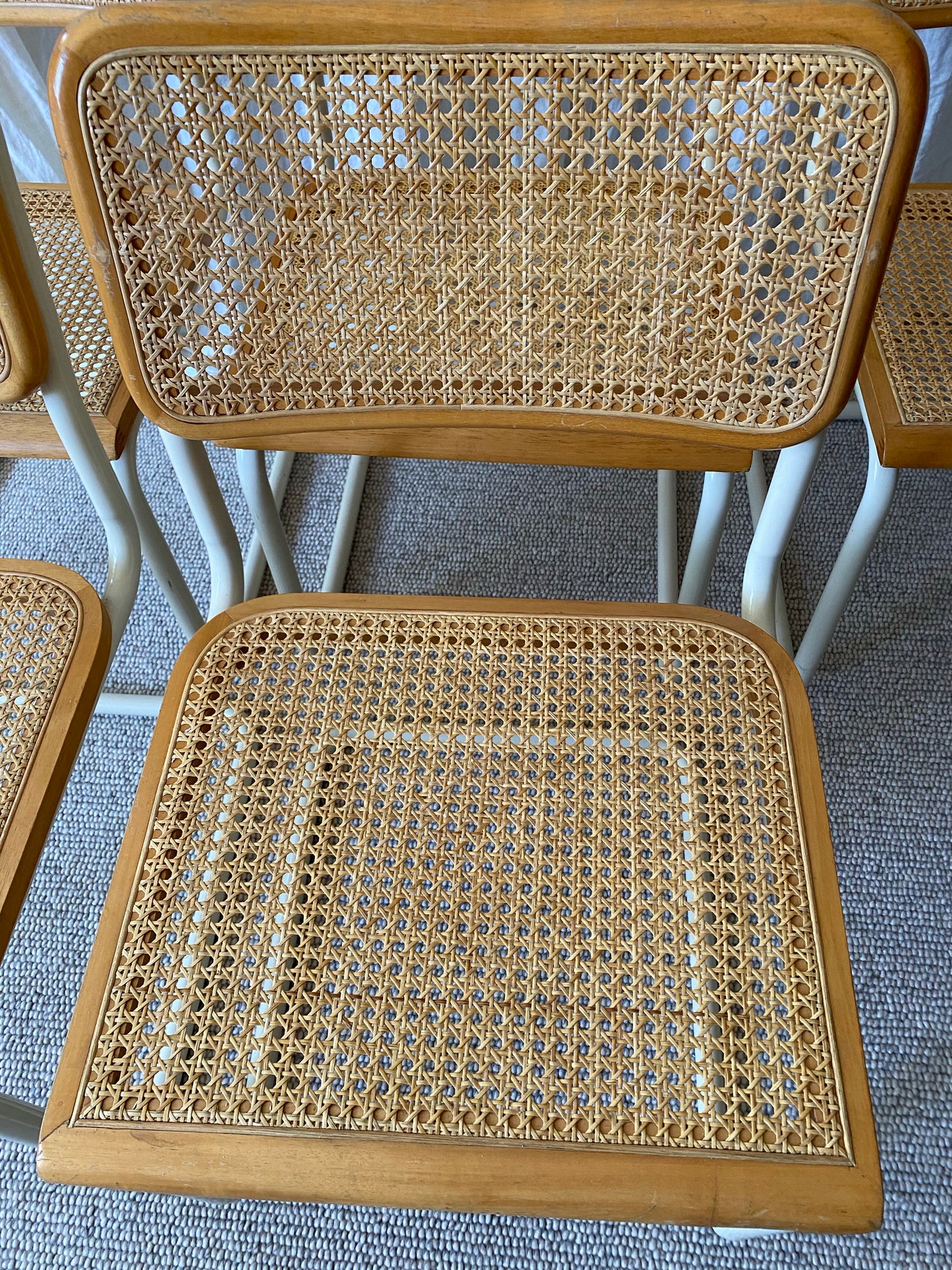 Set of 6 Cesca style rattan dining chairs