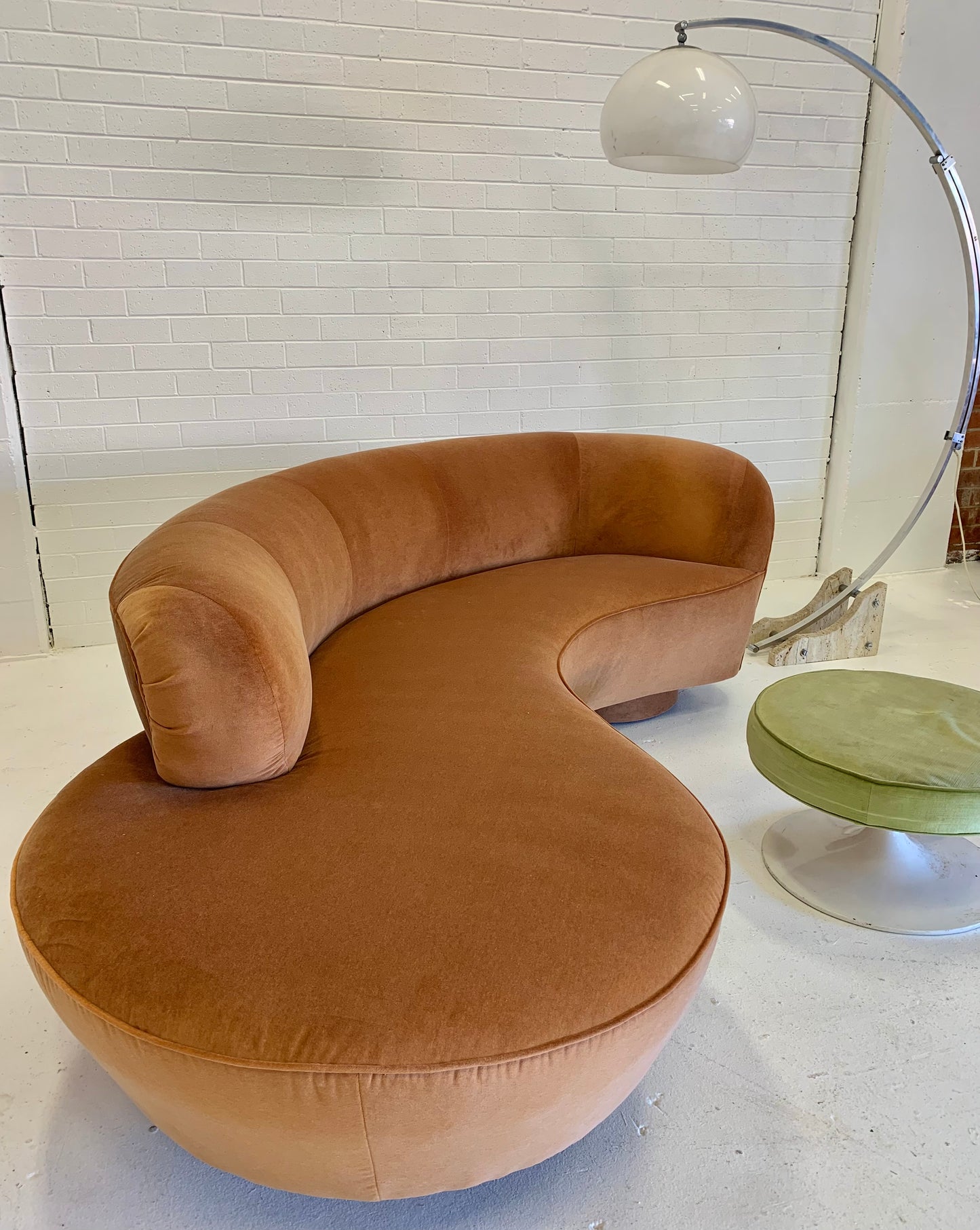 Stunning Curved Velvet Sofa