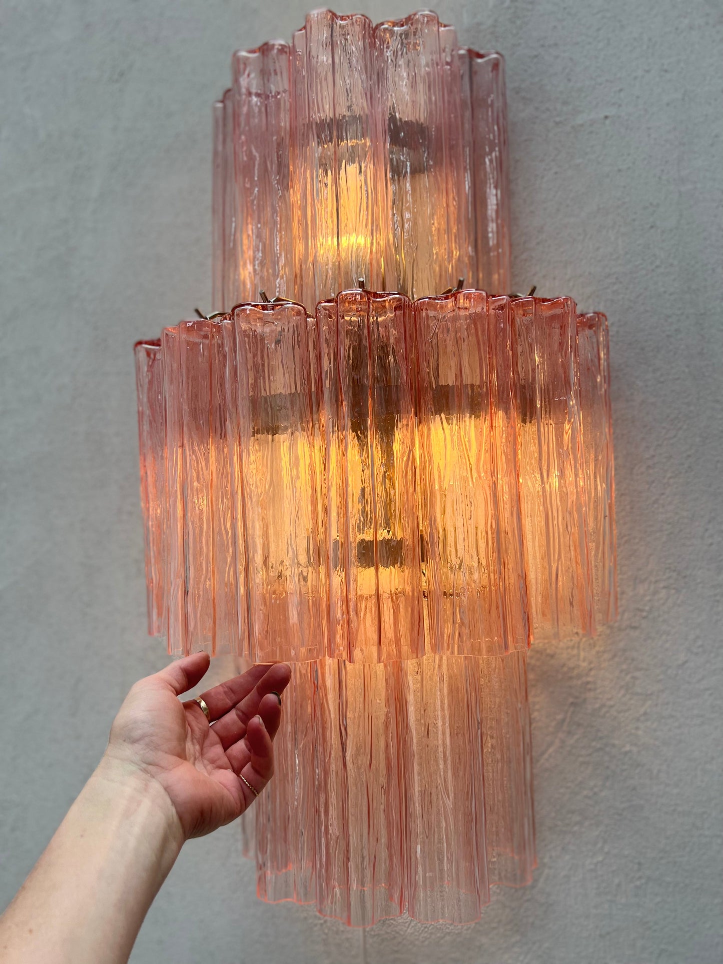 Murano Sconce - Venini TRONCHI PINK - oNE Available