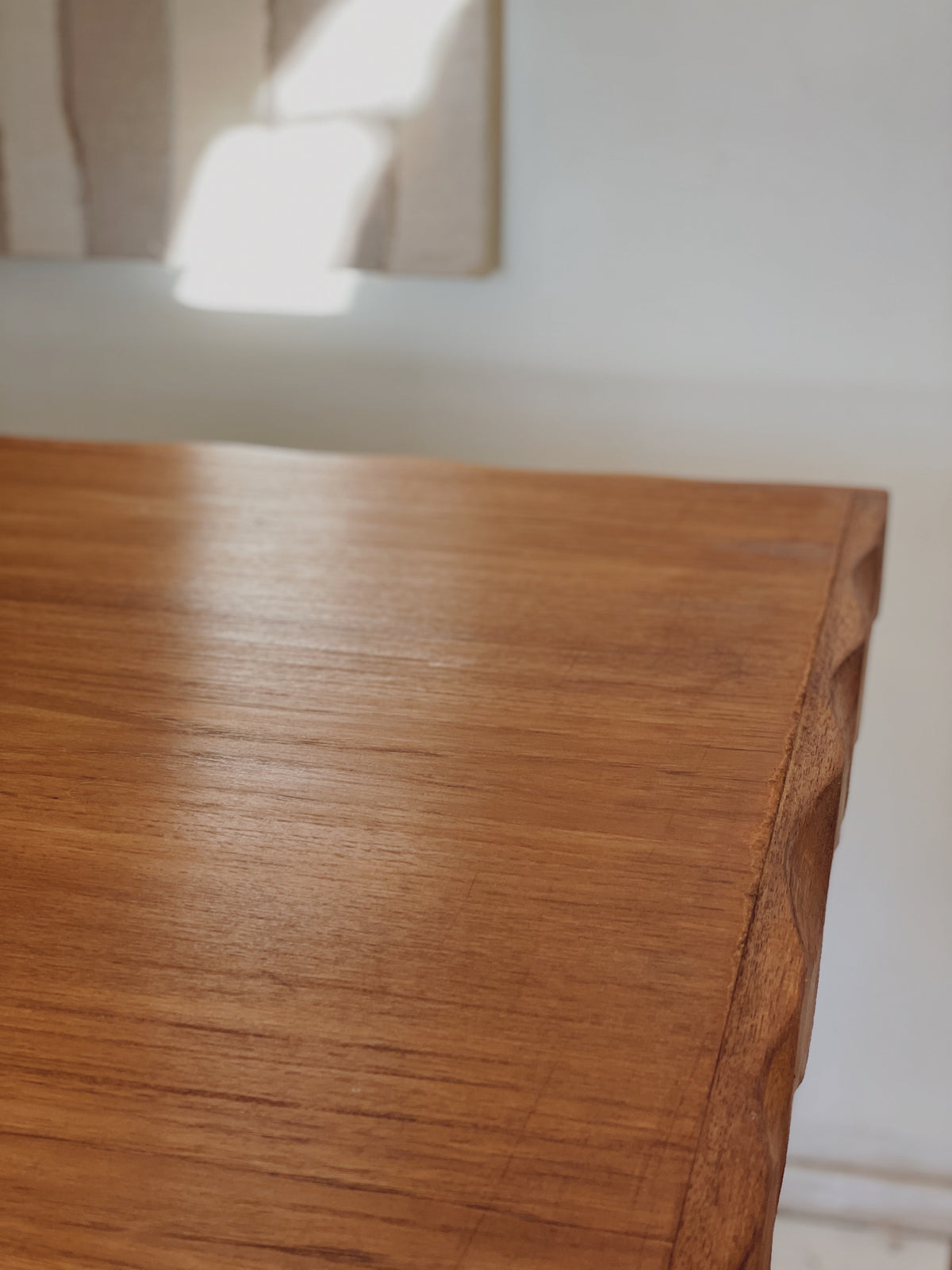 Primitive Wavy Carved Table