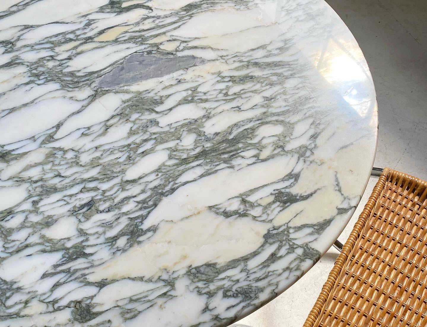 Custom Calcutta Marble & Lucite Table