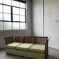 Refurbished Velvet & Rattan Sofa, Circa 1960-70