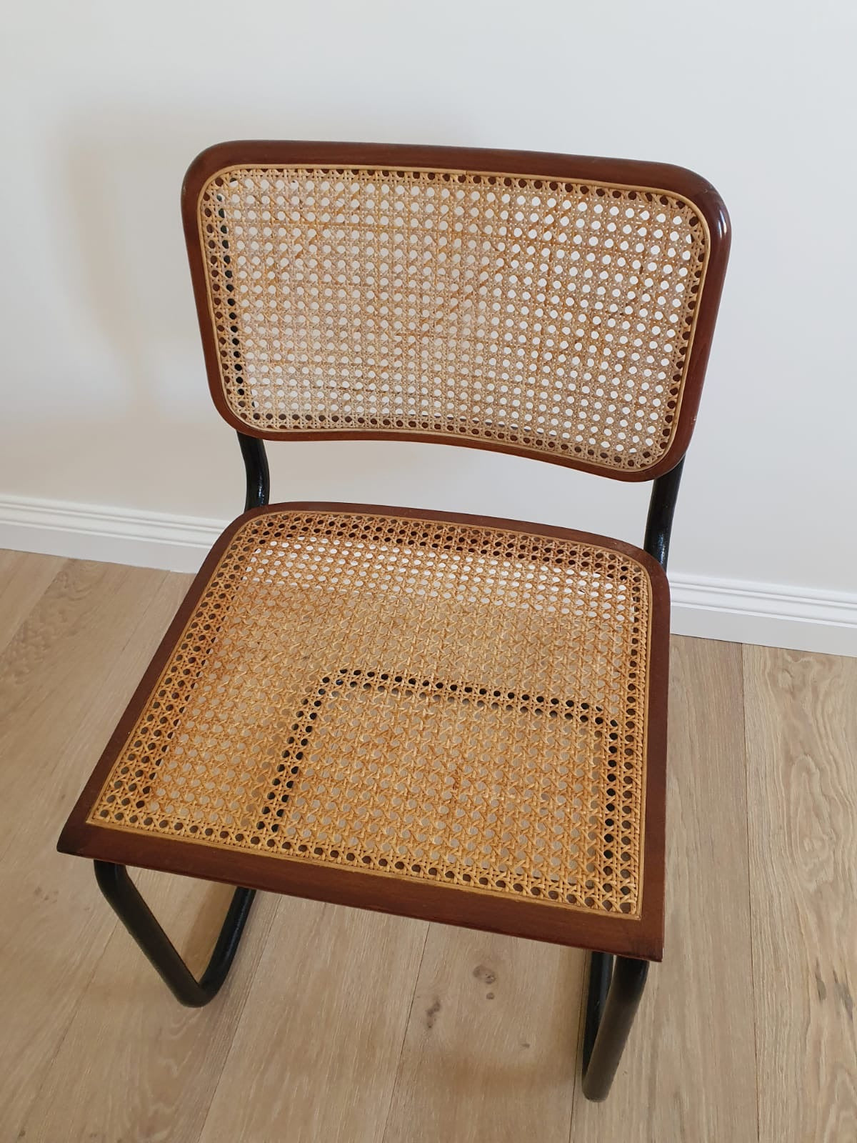 Set of Vintage Cane Cantilever Dining Chairs