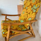 Bamboo Reclining Armchair and Foot Stool - Two Available