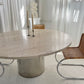 Stunning Large Round Travertine Dining Table