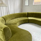 - Bespoke Olive Velvet Curved Modular Sofa