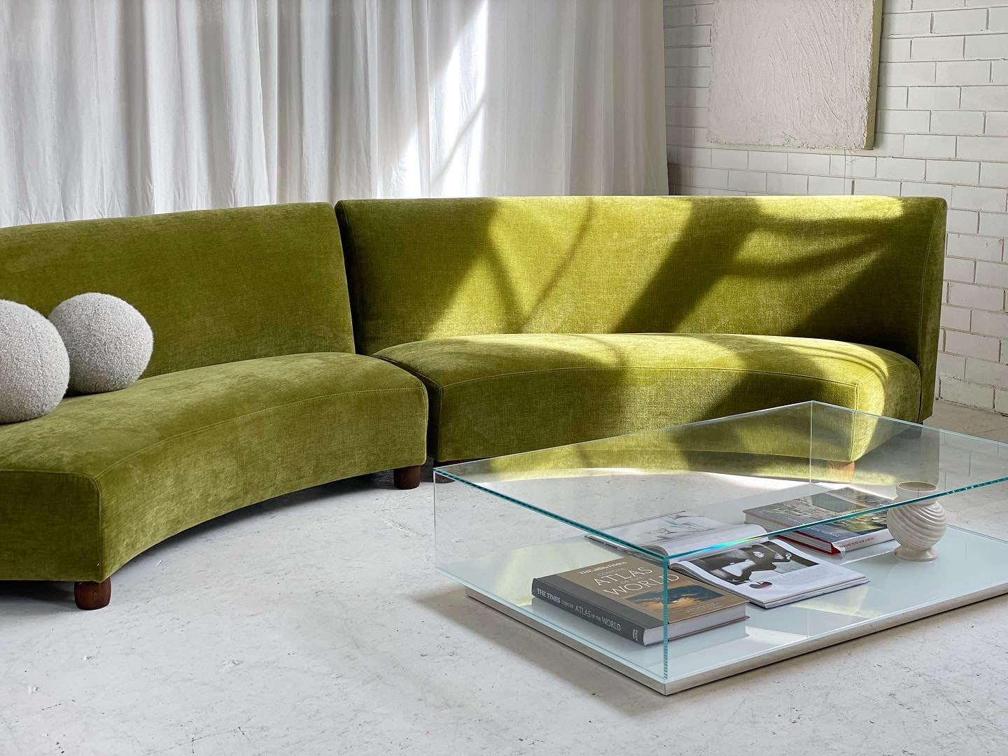 Bespoke Olive Curved Modular Sofa