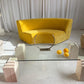 Vintage Glass & Travertine Coffee Table