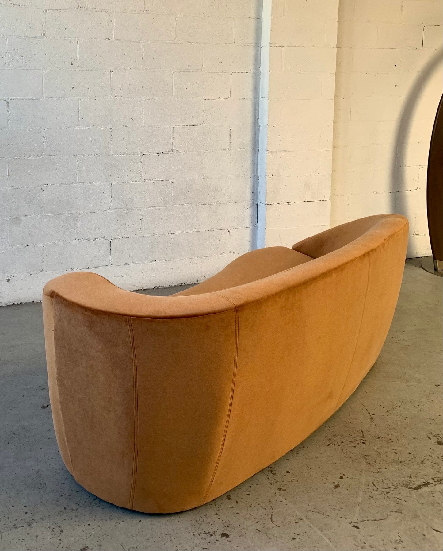 Bespoke Curved Sofa in Ginger Velvet