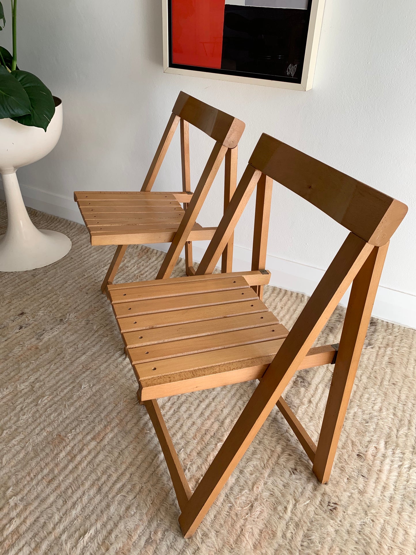 Original 1960’s Aldo Jacober and Pierangela d’Aniello “Trieste” Folding Chairs for Bazzani