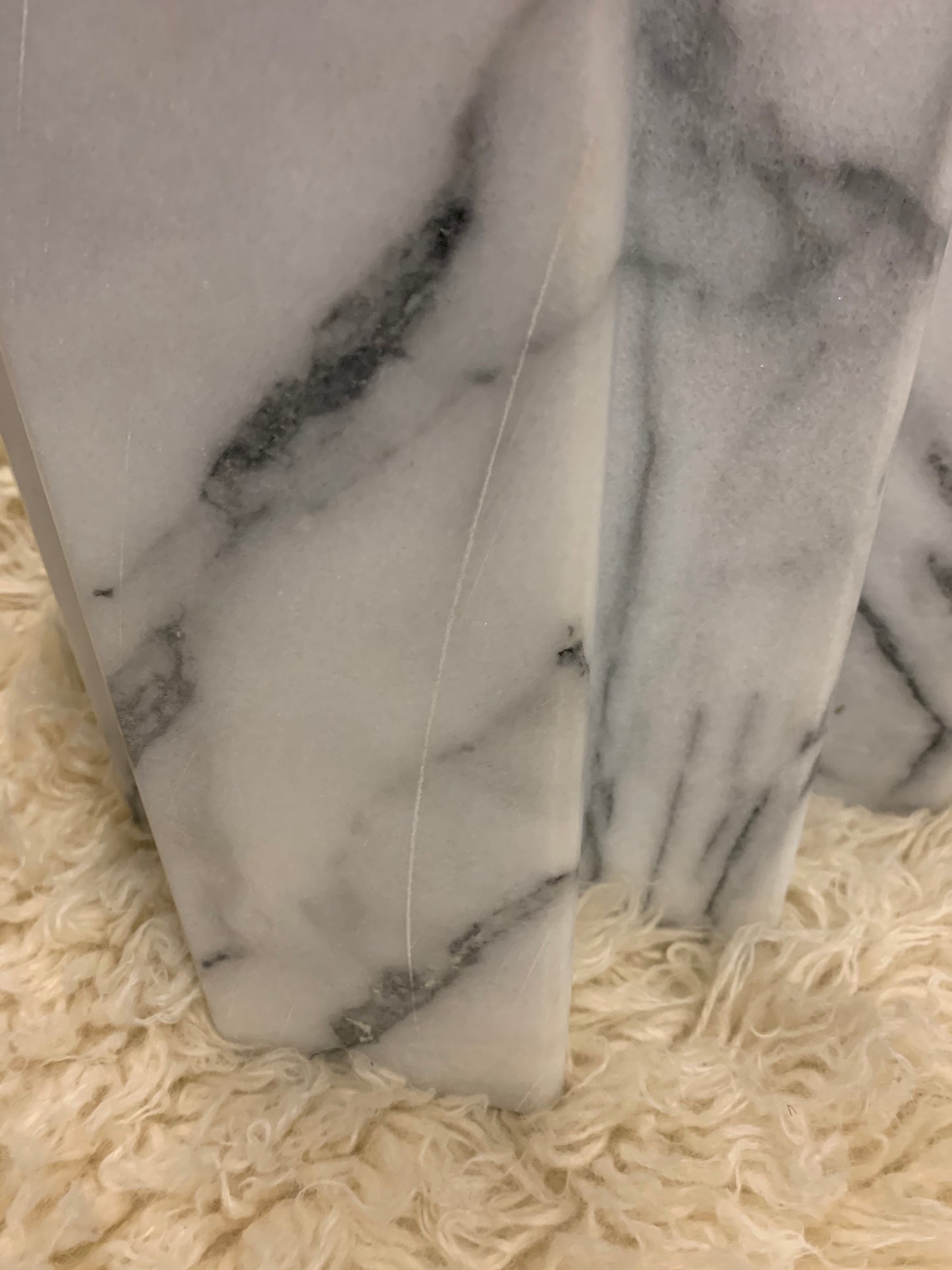 Vintage Carrara Marble Coffee Table with Sculptural Base