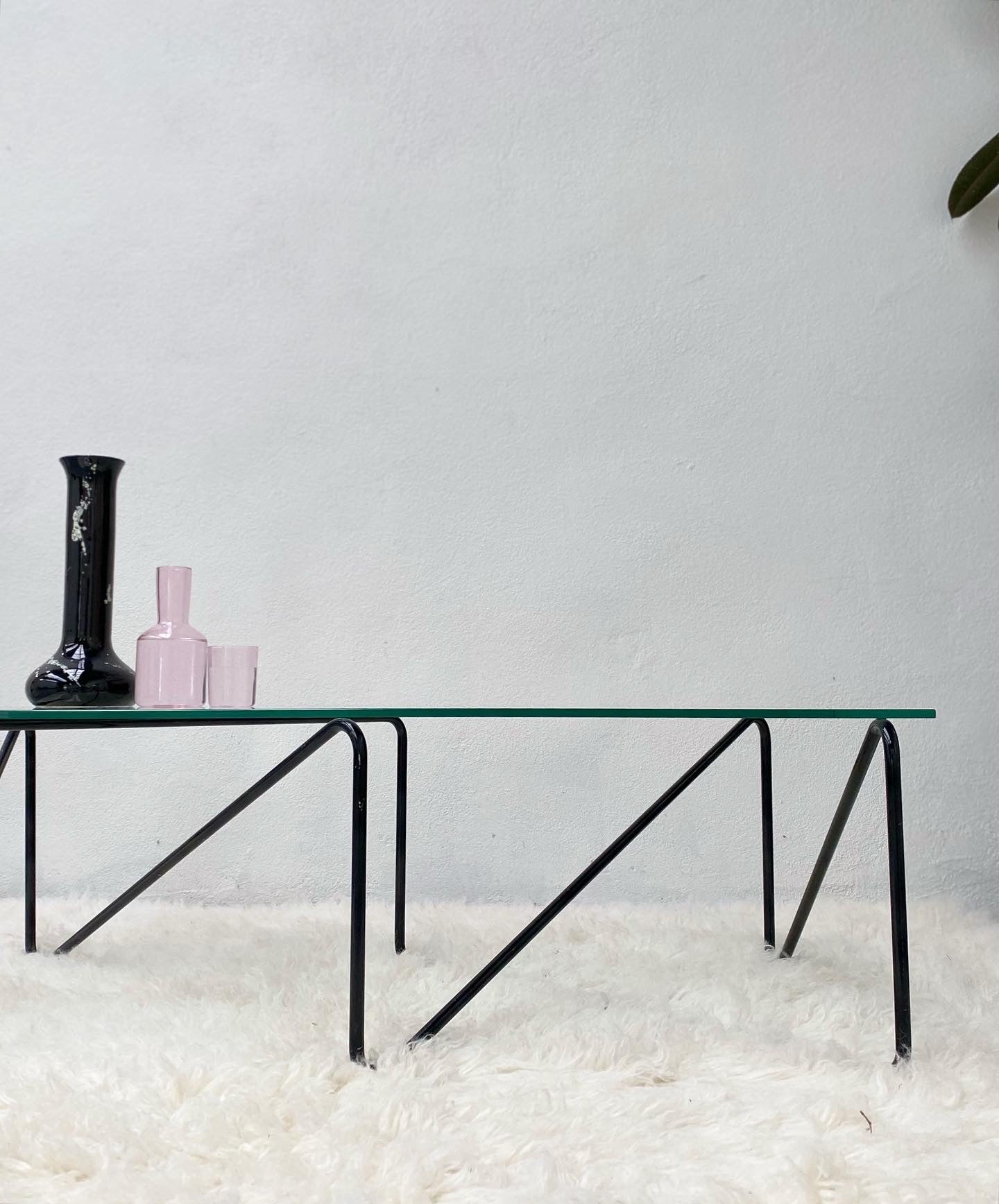 Geometric Glass Top Coffee Table