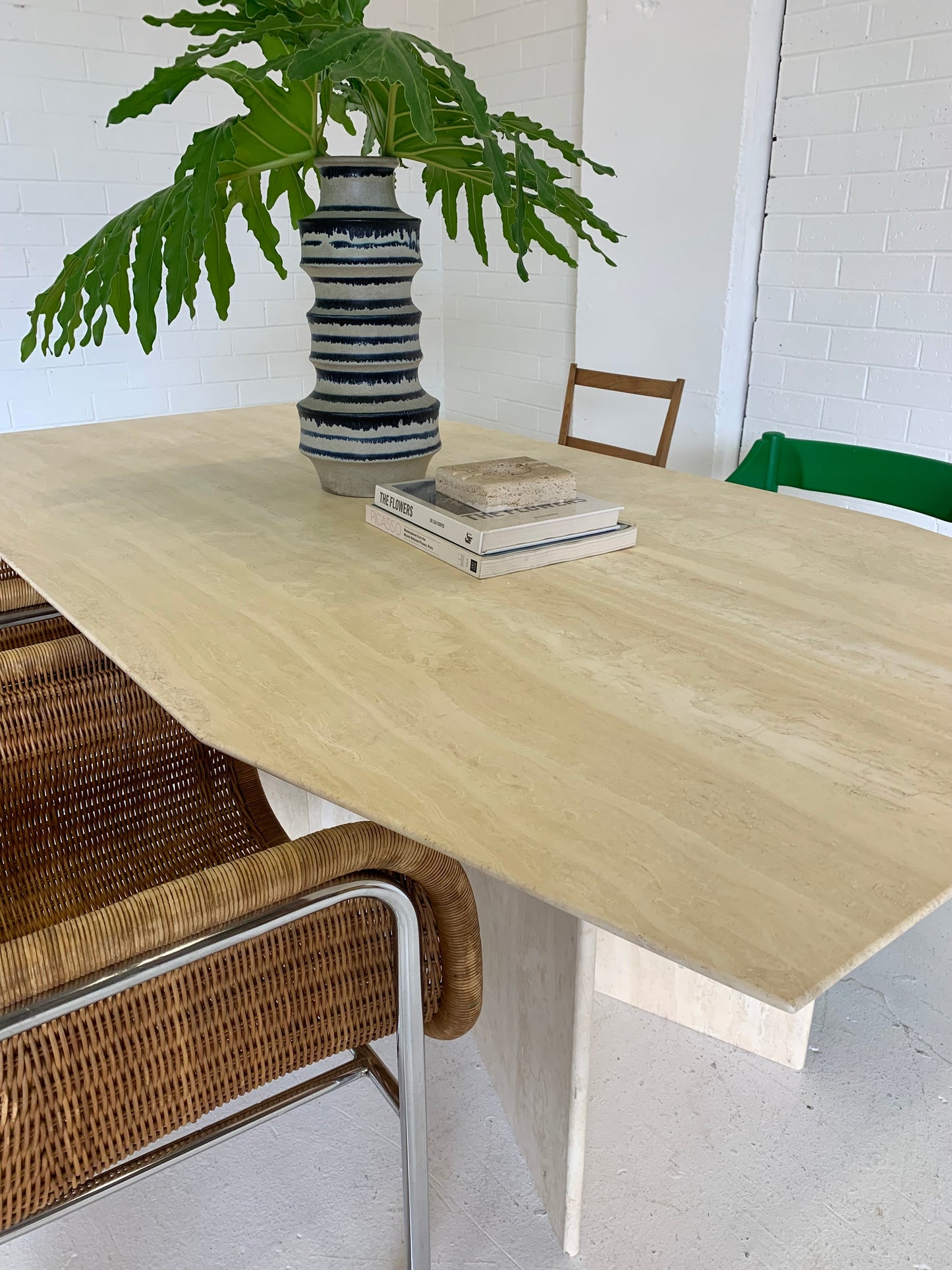 Vintage Travertine Dining Table