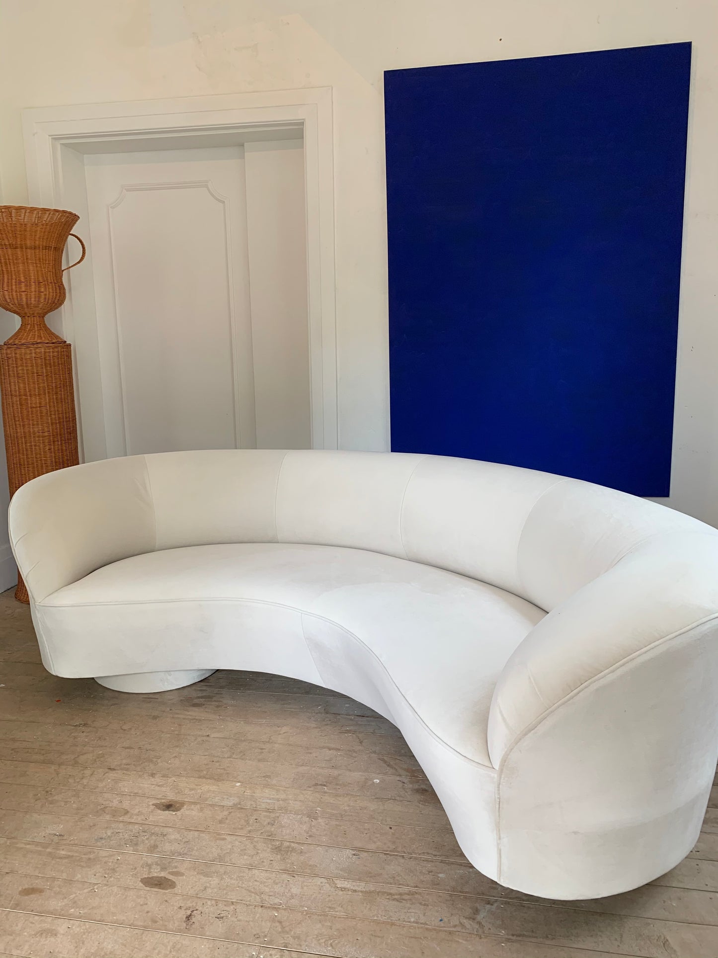 Stunning Velvet Curved Sofa