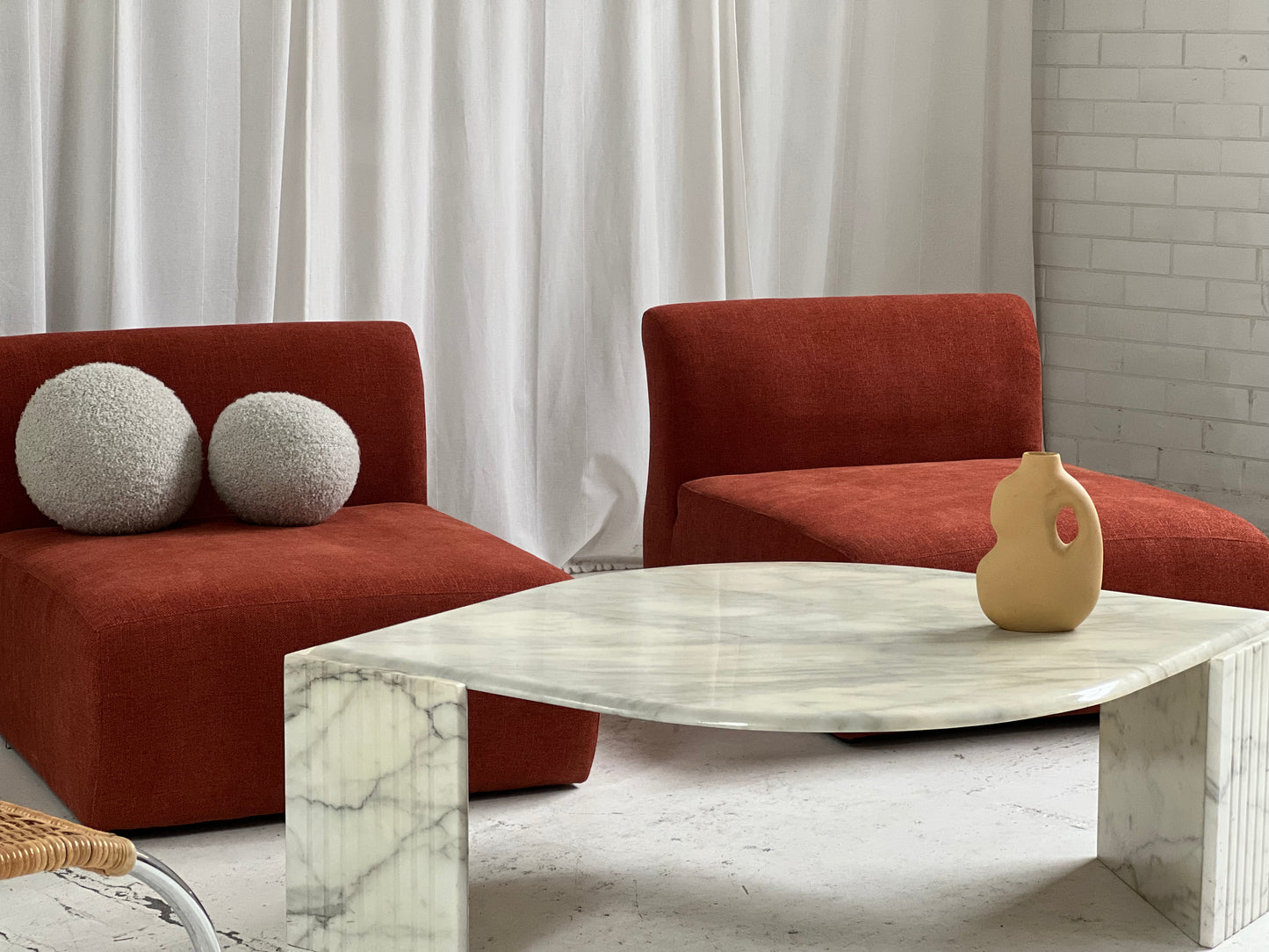 Vintage Marble Tear Drop Coffee Table