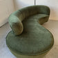 Curved Velvet Sofa in Deep Botanical Green