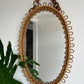 Vintage Italian Bamboo Mirror by Bonacina