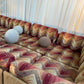Vintage 9 Piece Geometric Corduroy Modular Sofa & Ottoman (Set)