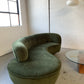 Curved Velvet Sofa in Deep Botanical Green