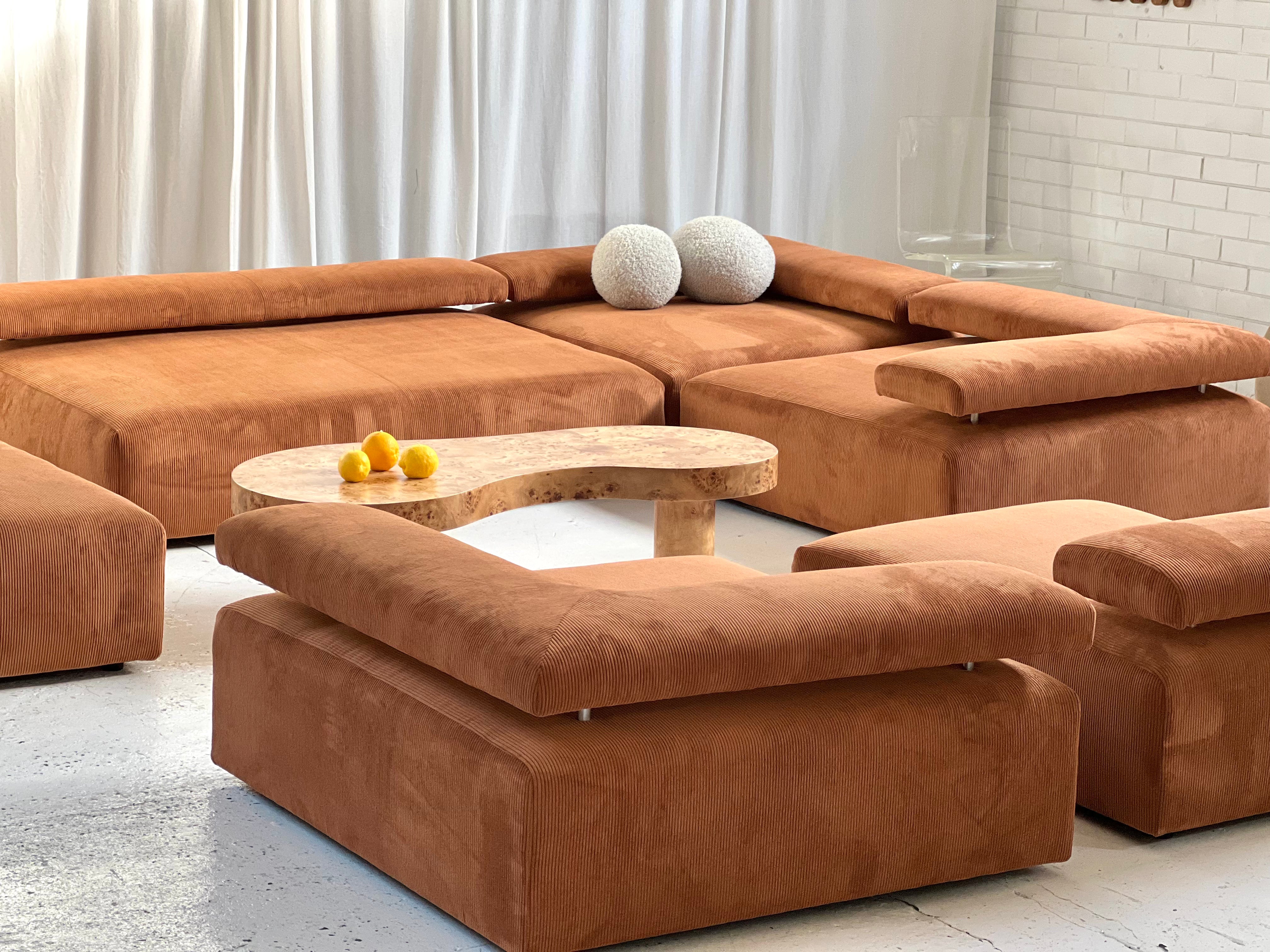 Brown modular sofa deals