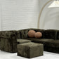 - Bespoke VandeRoza Green Chenille Modular Sofa - Seven Piece Set
