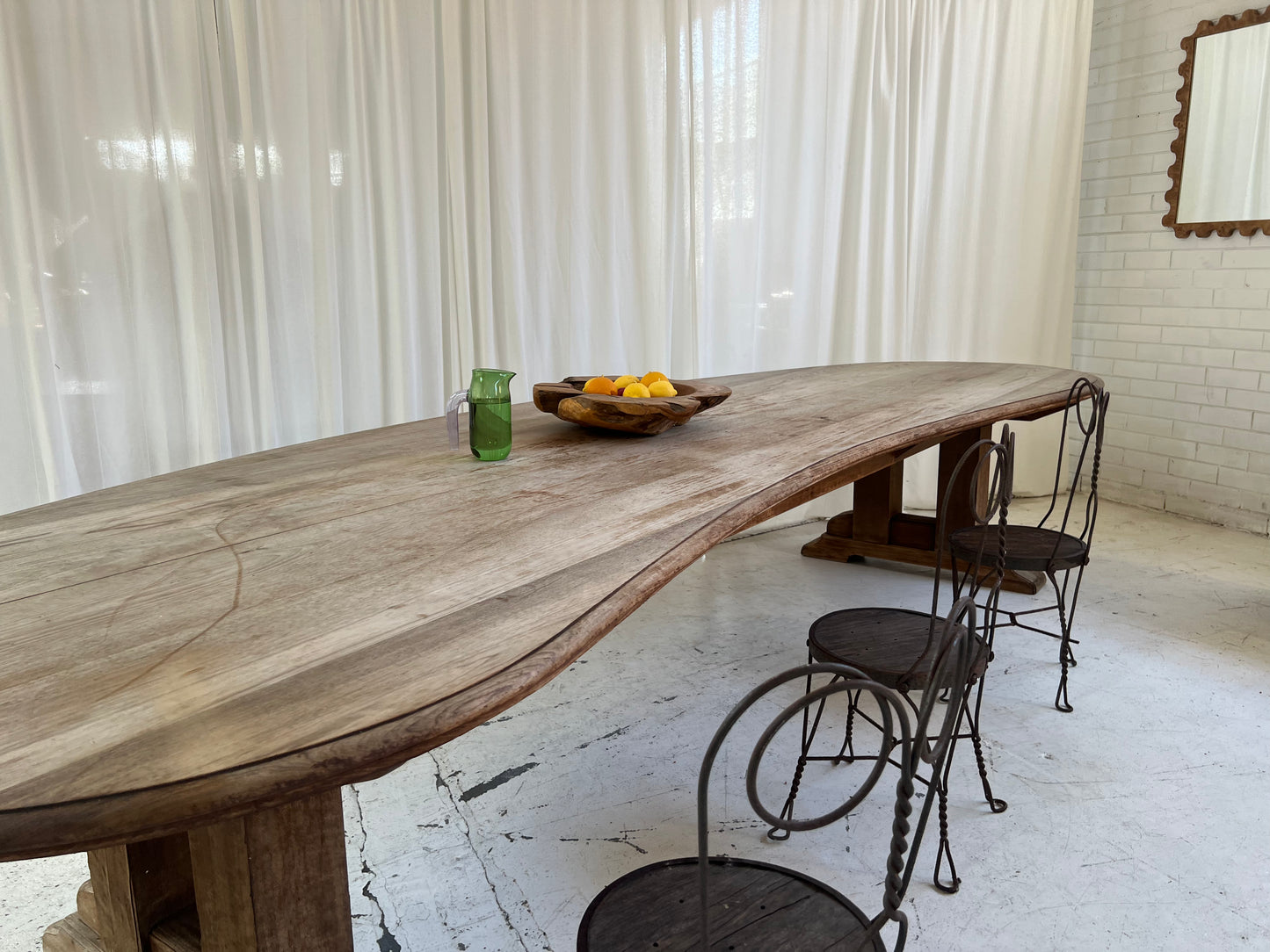 Custom Large Wooden Curved Table