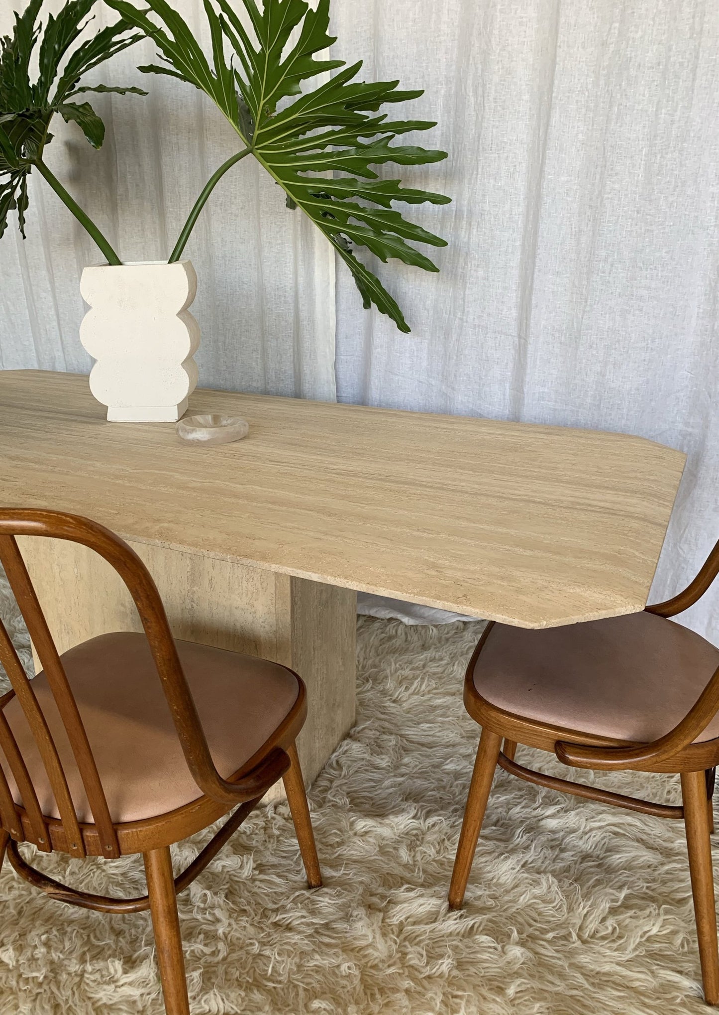 Beautiful Travertine Dining Table