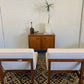 Mid Century European Armchair Reupholsteted in Cream Boucle
