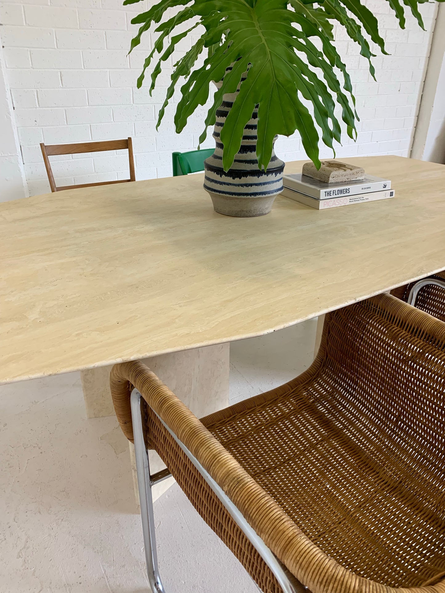 Vintage Travertine Dining Table