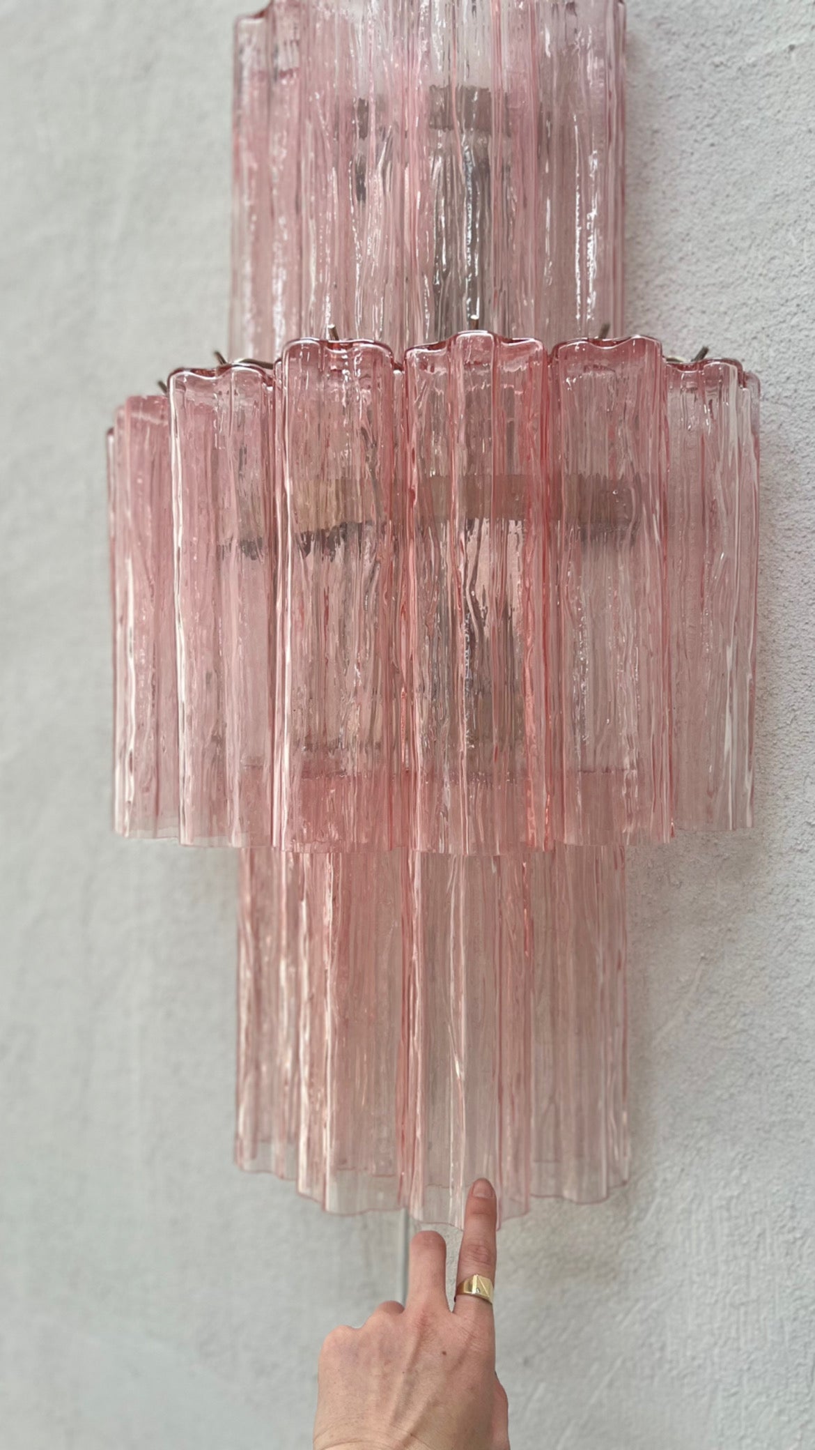 Murano Sconce - Venini TRONCHI PINK - One Available
