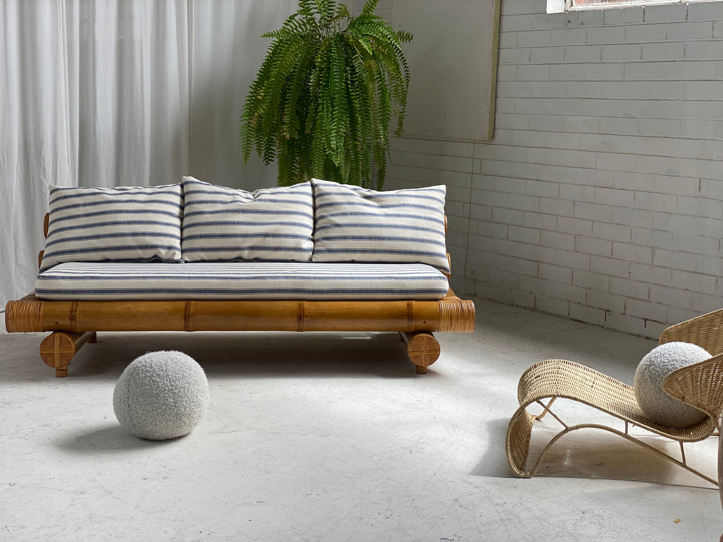 Vintage Bamboo Sofa Daybed