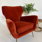 Vintage Italian Paprika Velvet Armchair