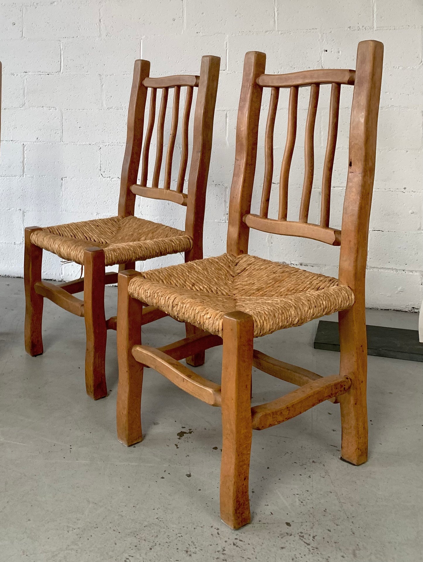 Four Wiggly Handmade Dining Chairs (Set)