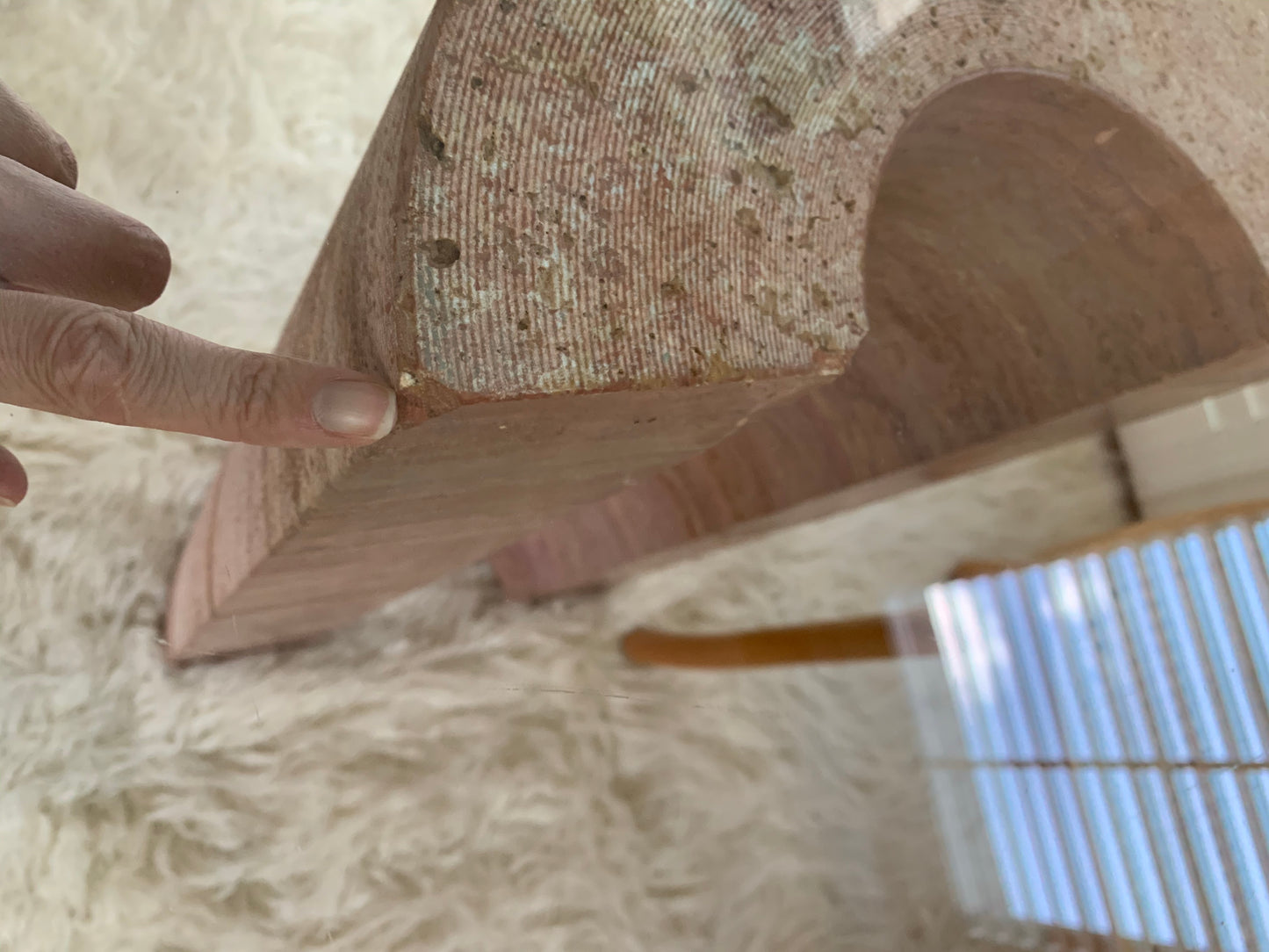 Rare Pink Travertine Table