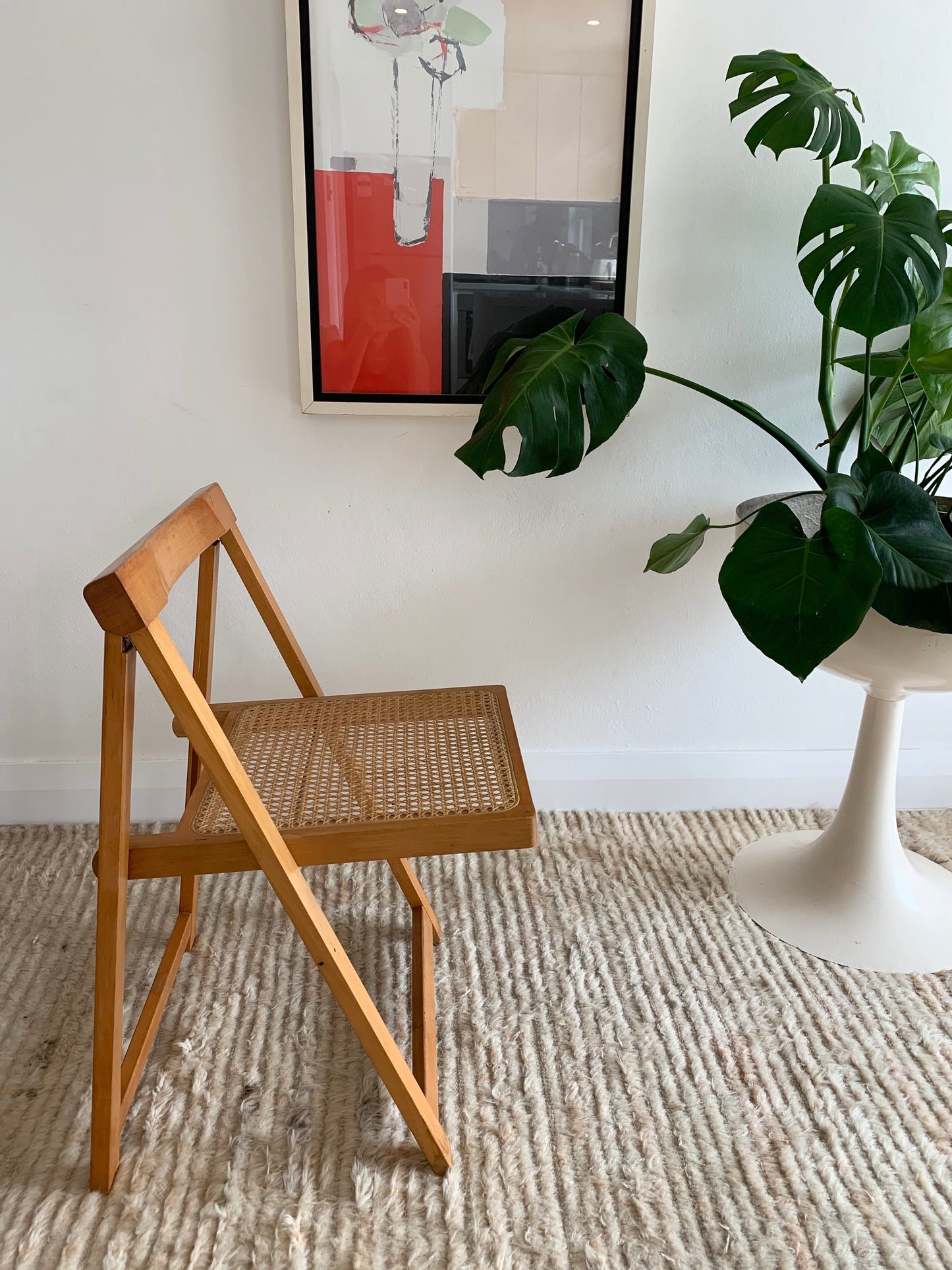 Original 1960’s Aldo Jacober and Pierangela d’Aniello “Trieste” Rattan Folding Chair