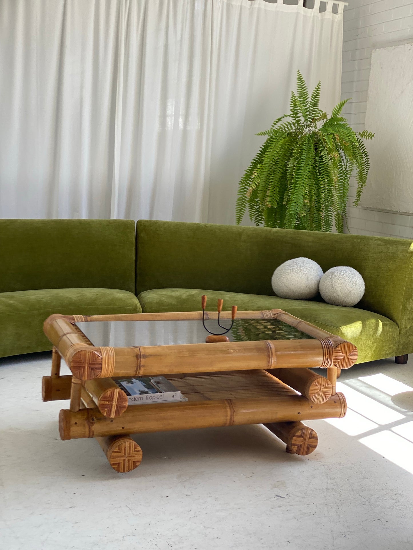 Bespoke Olive Curved Modular Sofa