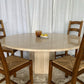 Large Vintage Circular 6-8 Seater Travertine Dining Table