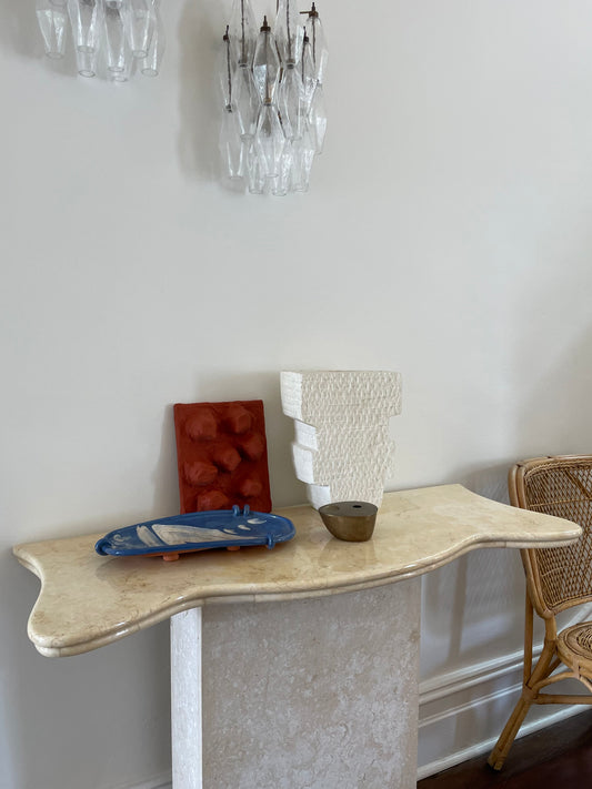 Vintage Creamy Pink Stone Console