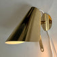 Pair of Brass Cone Sconces by Hans Agne Jakobsson, Sweden